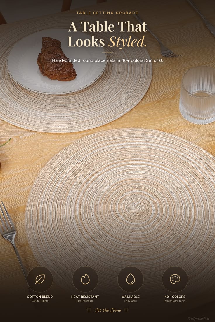 Round Braided Placemats (Set of 6)