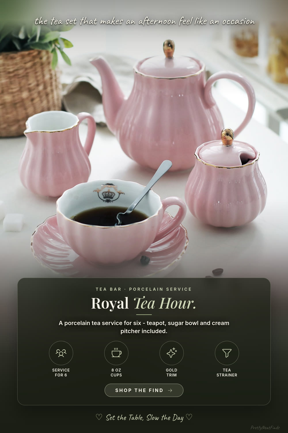 Sweejar Porcelain Tea Set, British Royal Series, Service for 6