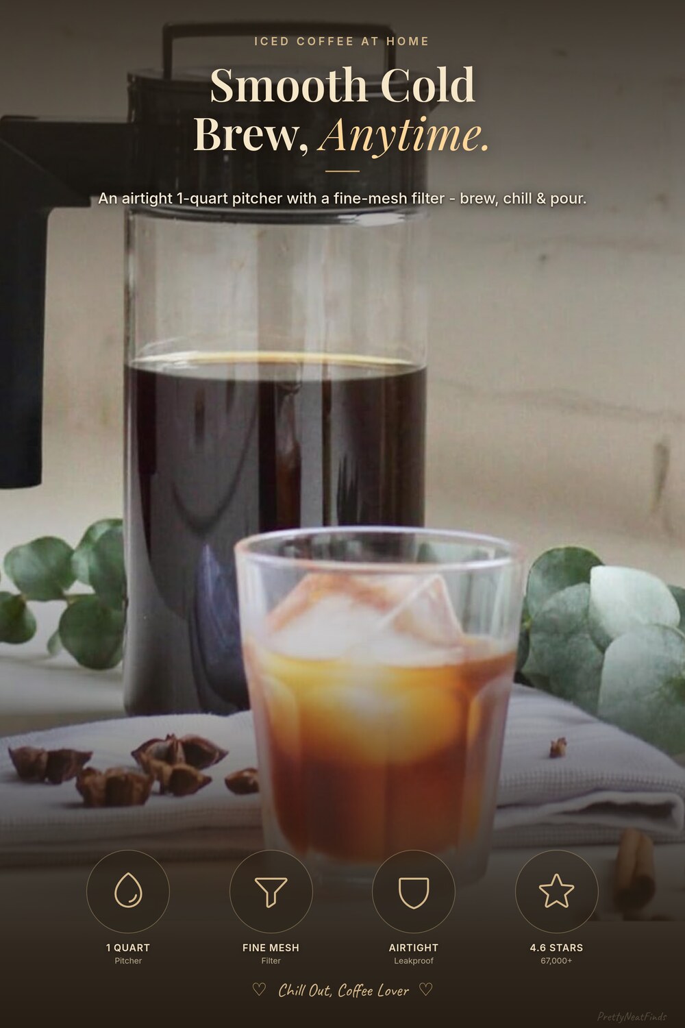 Takeya Deluxe Cold Brew Coffee Maker, 1 Quart