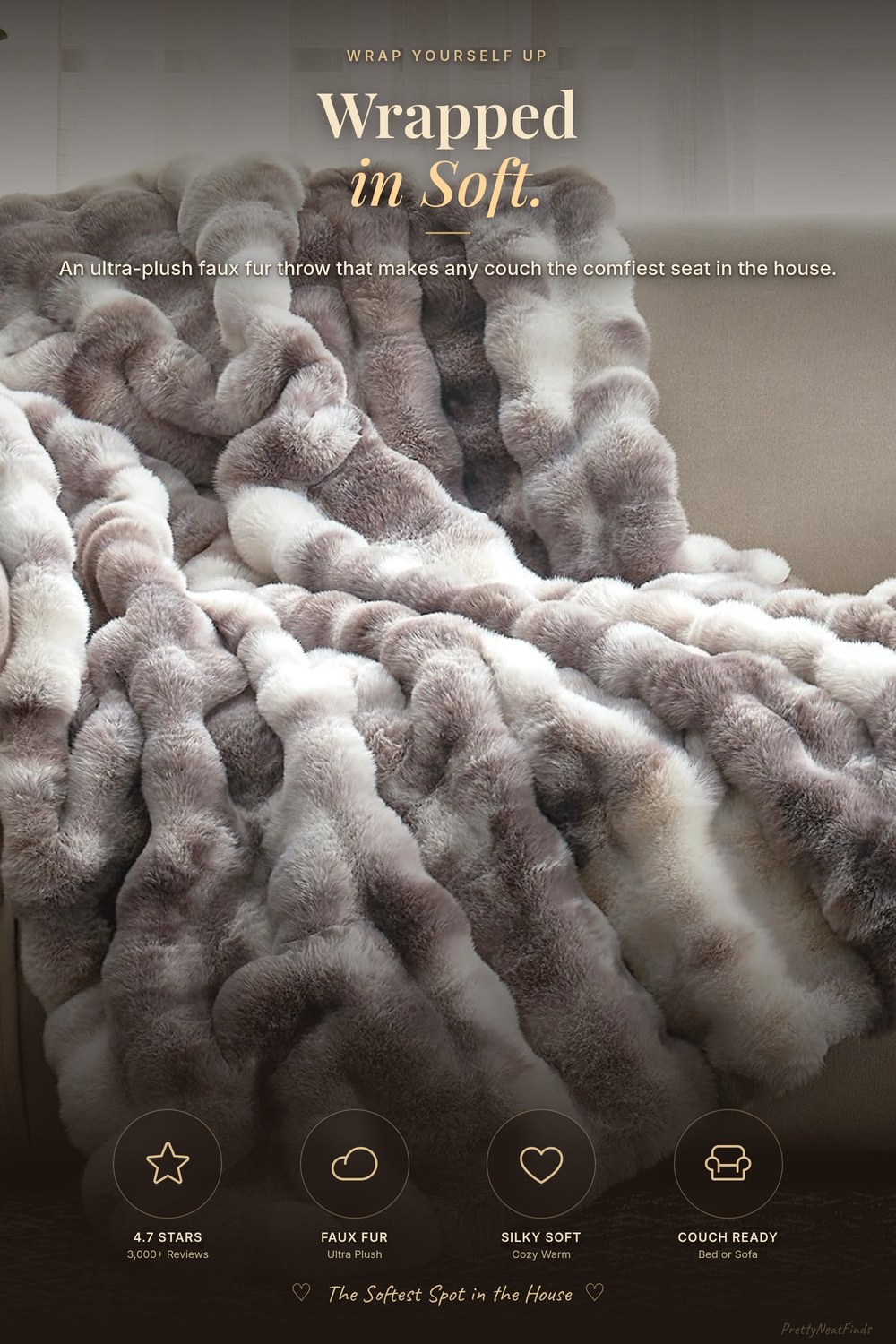 Cozy Bliss Ultra-Plush Faux Fur Throw Blanket