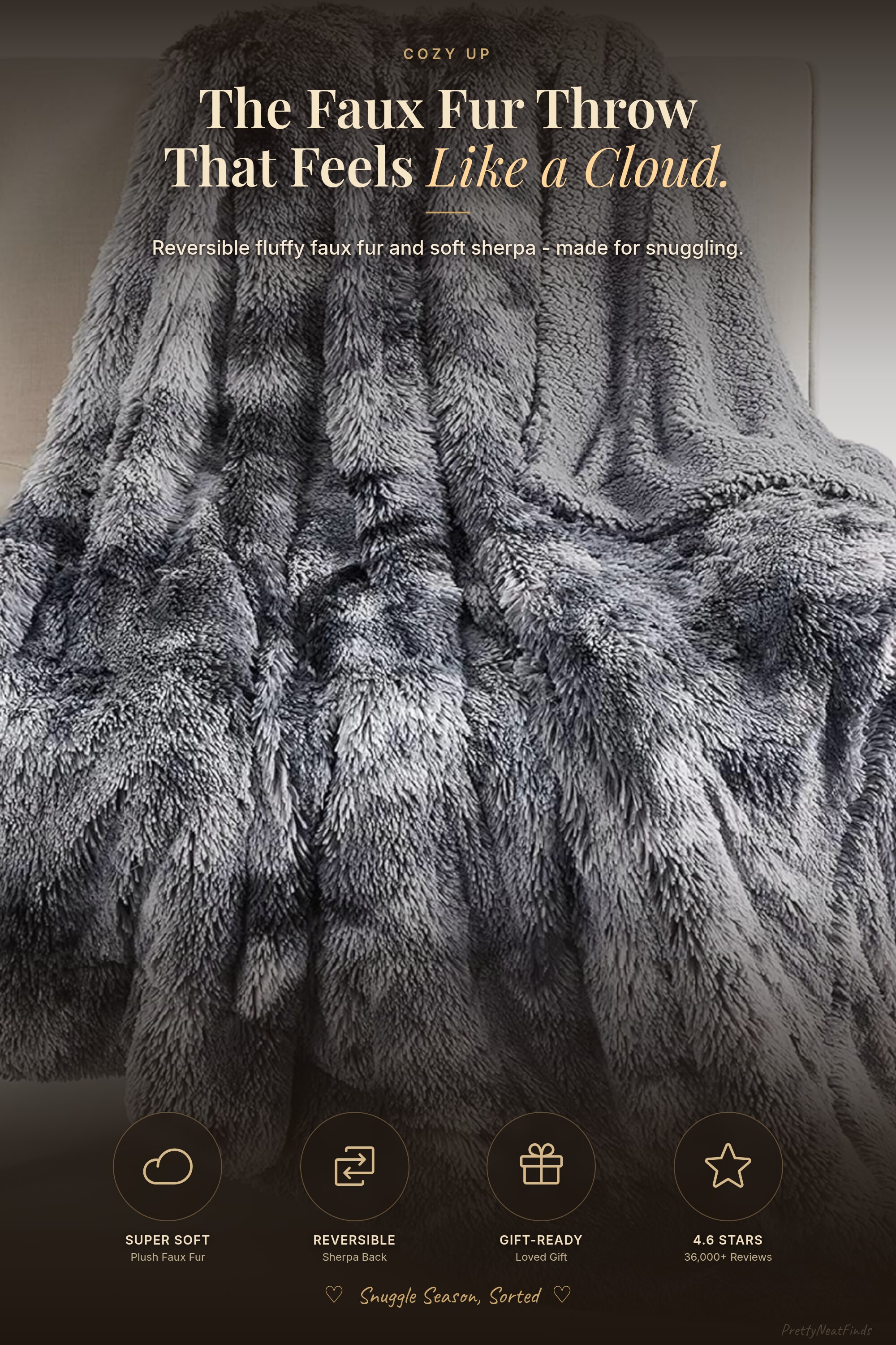 Bedsure GentleSoft Reversible Faux Fur Throw