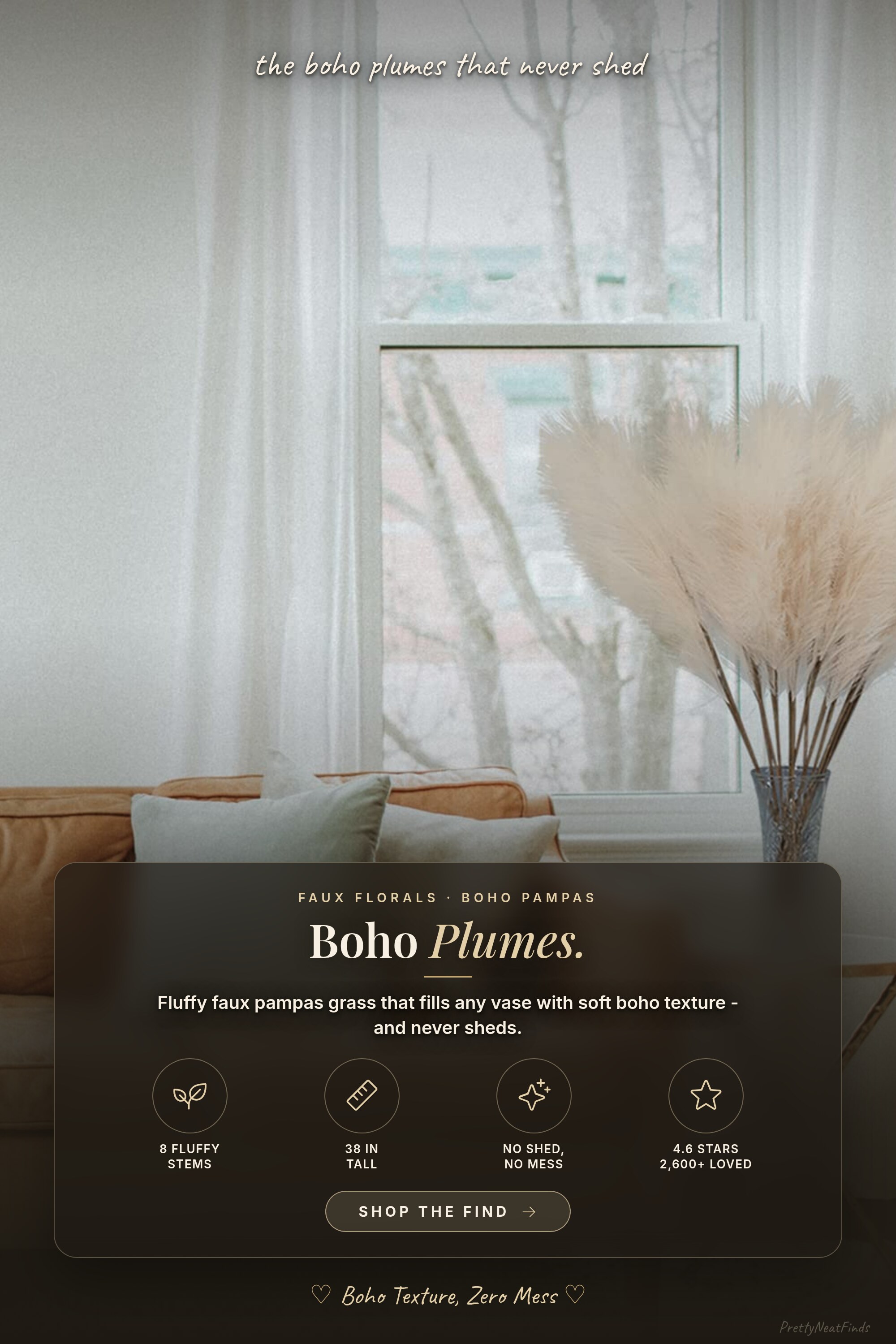 FOTEEWL 8 PCS Faux Pampas Grass, 38" Tall Fluffy Plumes (Cream/Beige)