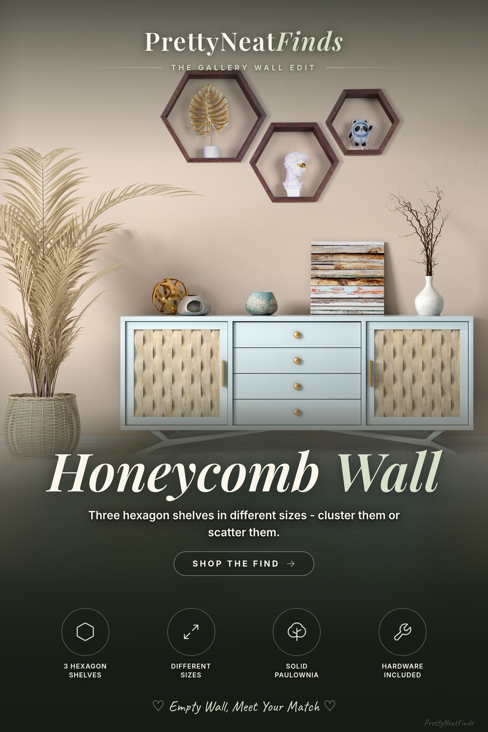 Hexagon Shelves, Floating Wall Shelf, Honeycomb Octagon Cube Shelves Wood
