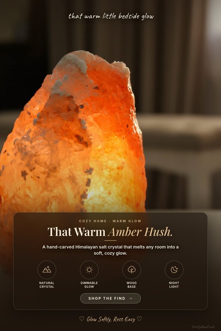 7 Inch Himalayan Salt Lamp with Dimmer Cord, Natural Crystal, Wood Base