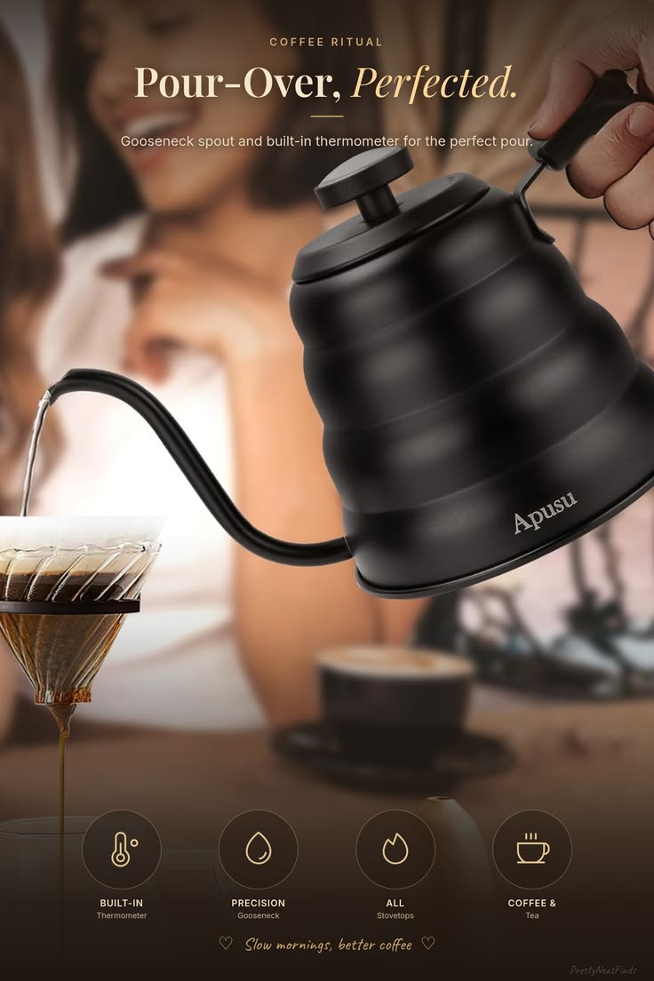 Gooseneck Pour-Over Kettle with Thermometer