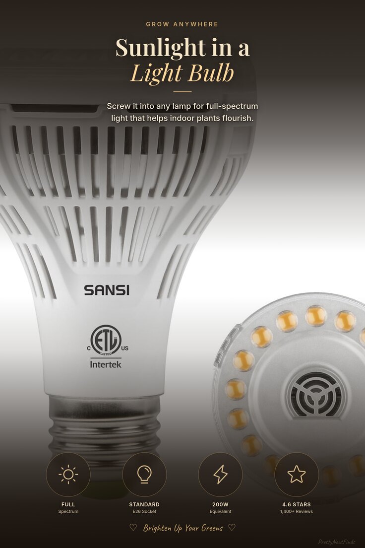 SANSI Full Spectrum LED Grow Light Bulb (15W, E26)