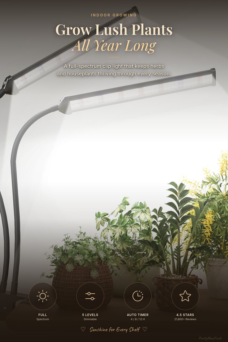GooingTop LED Grow Light - 6000K Full Spectrum Clip Plant Lamp