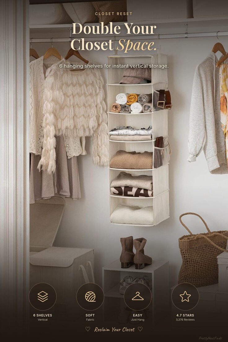 StorageWorks 6-Shelf Hanging Closet Organizer