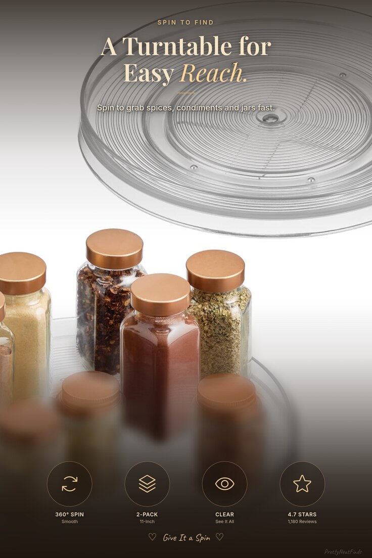 Roninkier Clear Lazy Susan Turntable (2 Pack, 11 in)