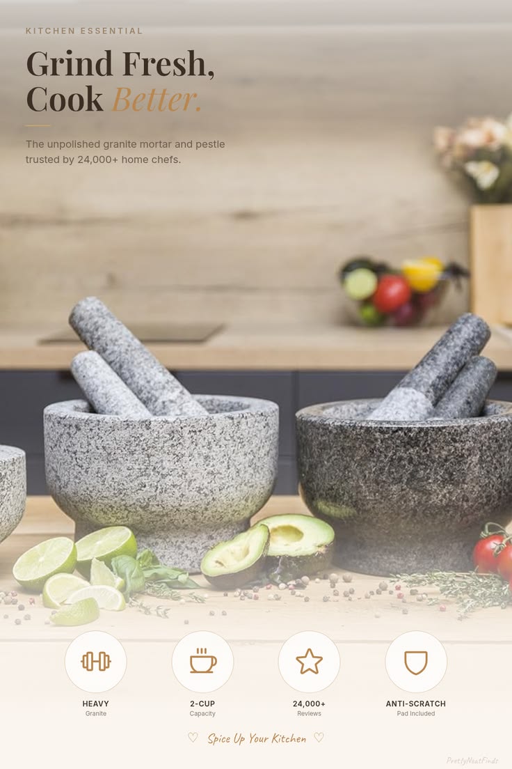 Granite Mortar and Pestle Set