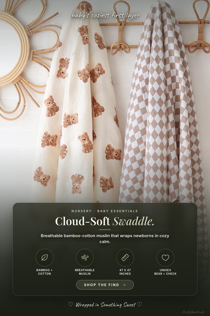 LifeTree Muslin Swaddle Blanket, Bamboo-Cotton, 47 x 47 in