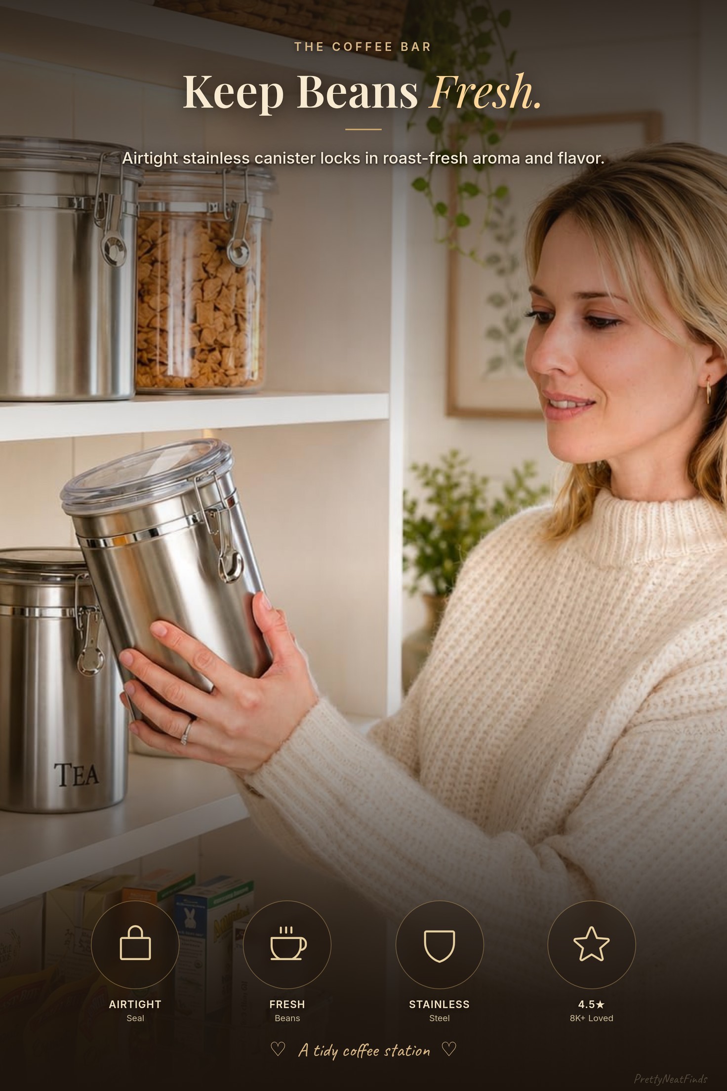 Oggi Stainless Steel Airtight Coffee Canister