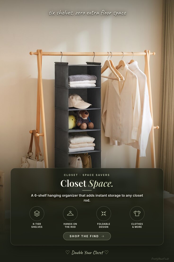 MAX Houser 6-Tier Foldable Hanging Closet Organizer