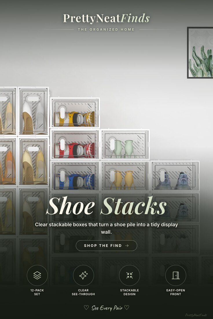 SIMPDIY Clear Stackable Shoe Storage Boxes, 12 Pack