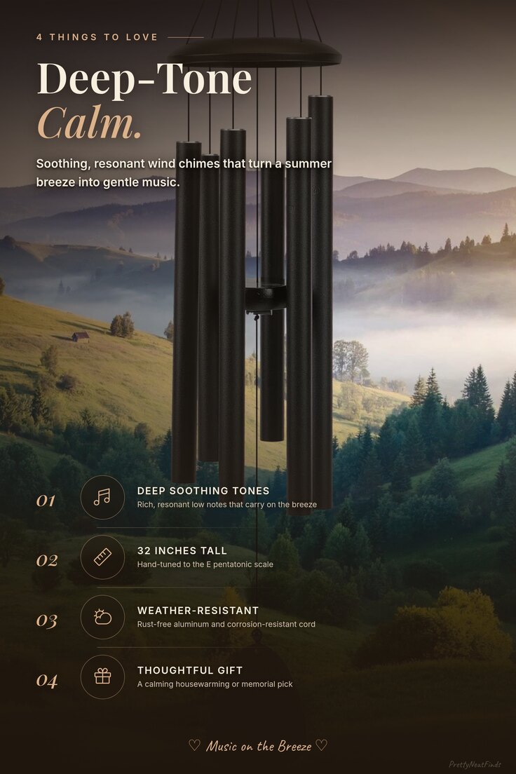 FSVGYY Deep Tone Outdoor Wind Chime, 32 in