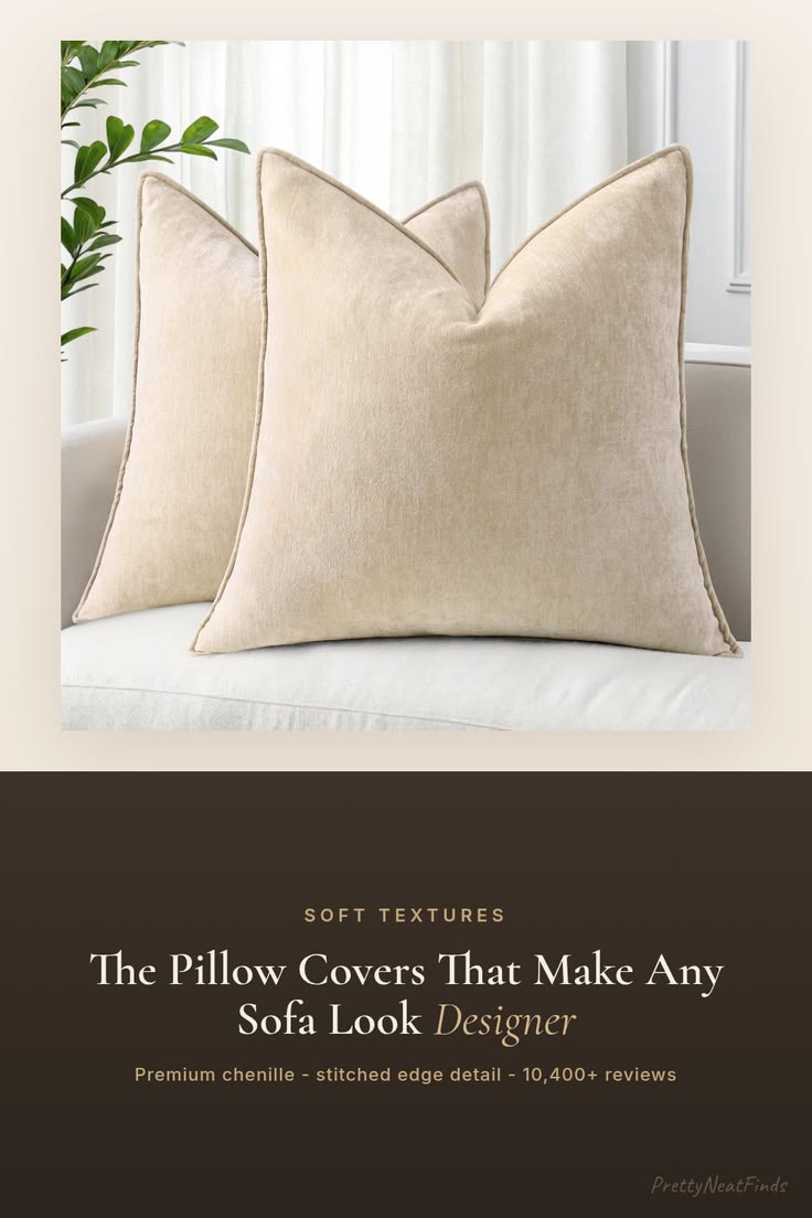 Designer-Look Throw Pillow Covers (Set of 2)