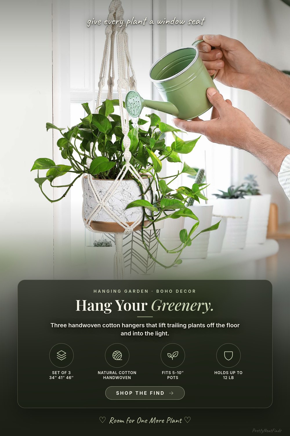 MIPON 3 Pack Macrame Plant Hangers, Hanging Planters for Indoor Plants