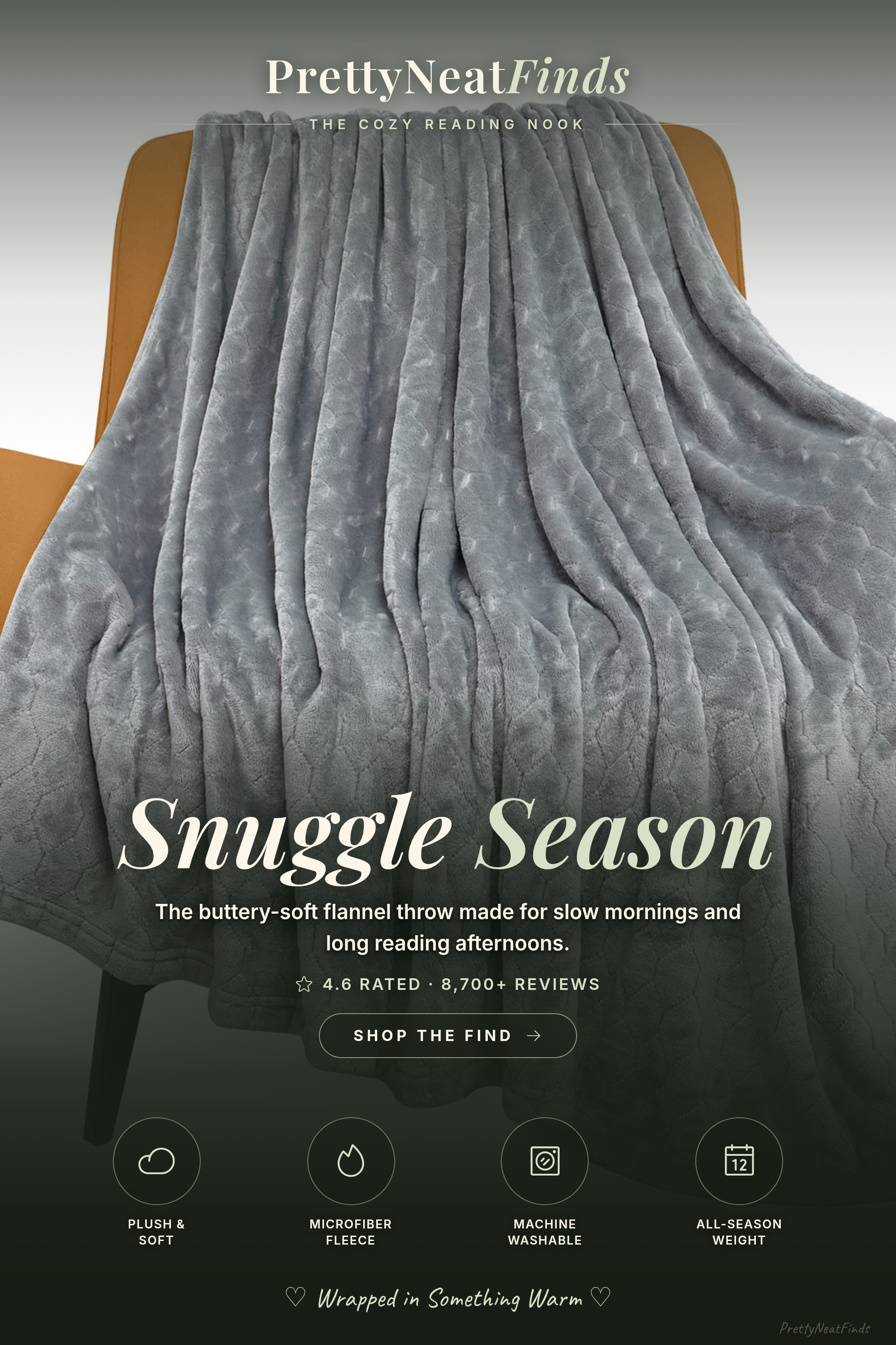 Fleece Throw Blanket 50 x 60, Super Soft Textured Flannel, Light Grey