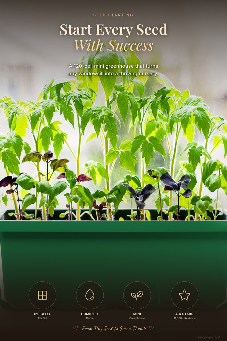 MIXC Seed Starter Tray Kit with Humidity Dome (10-Pack, 120 Cells)