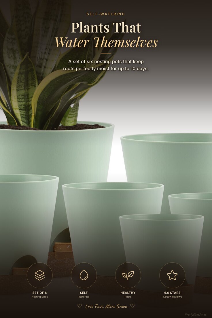 YNNICO Indoor Self-Watering Planters (Set of 6)
