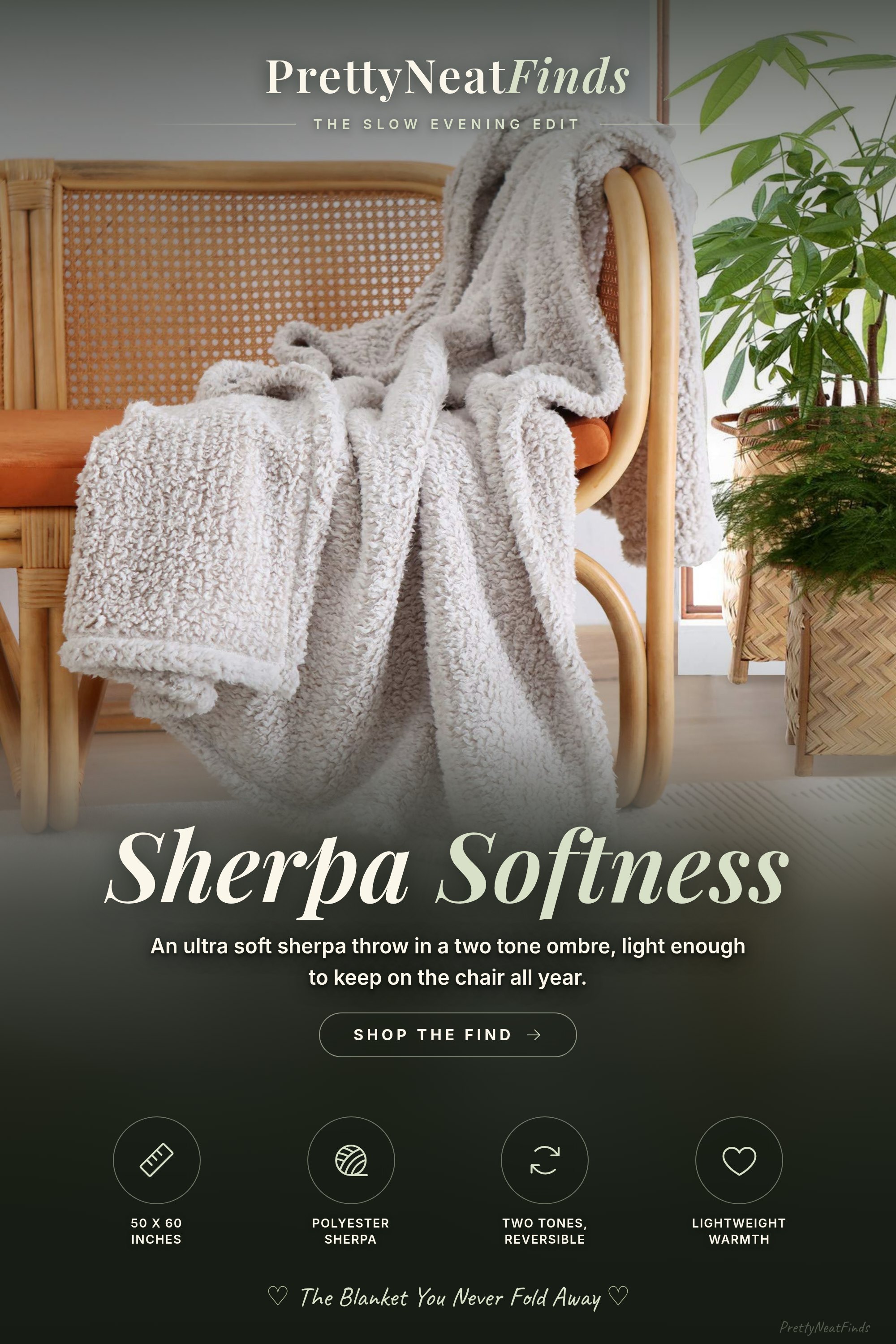 HORIMOTE HOME Ultra Soft Sherpa Throw Blanket, Two-Tone Ombre Light Brown, 50x60