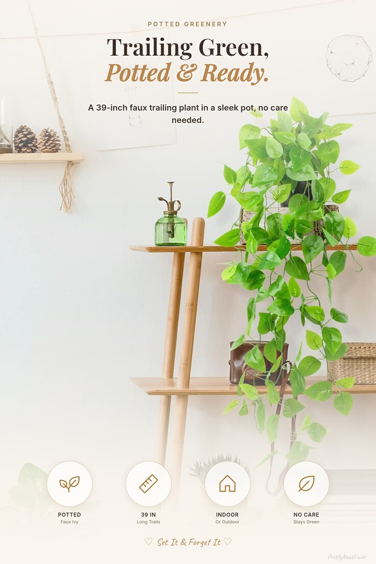Faux Trailing Pothos in Pot (39 in)