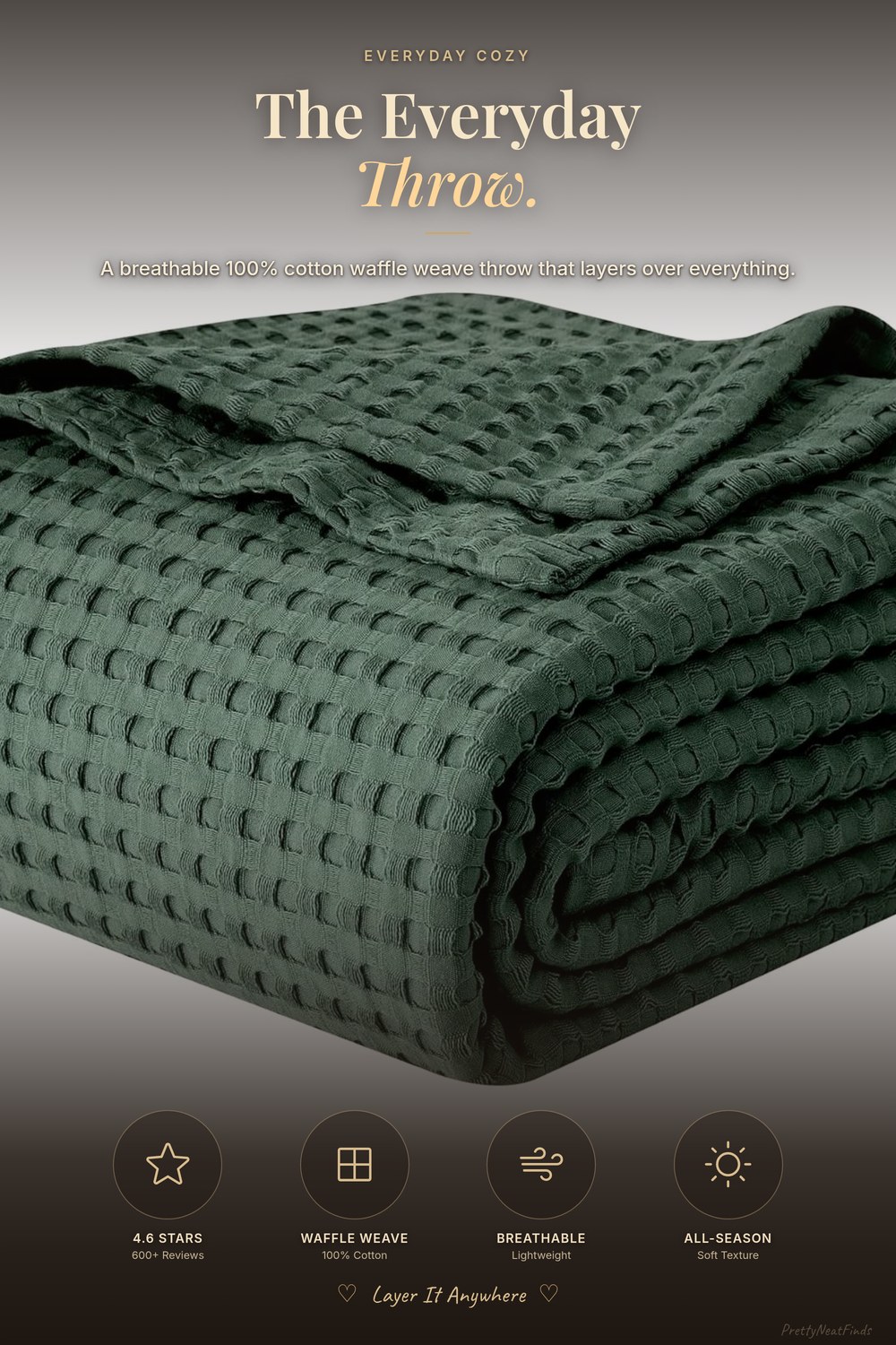 Elegant Comfort Waffle Weave Throw Blanket (100% Cotton)