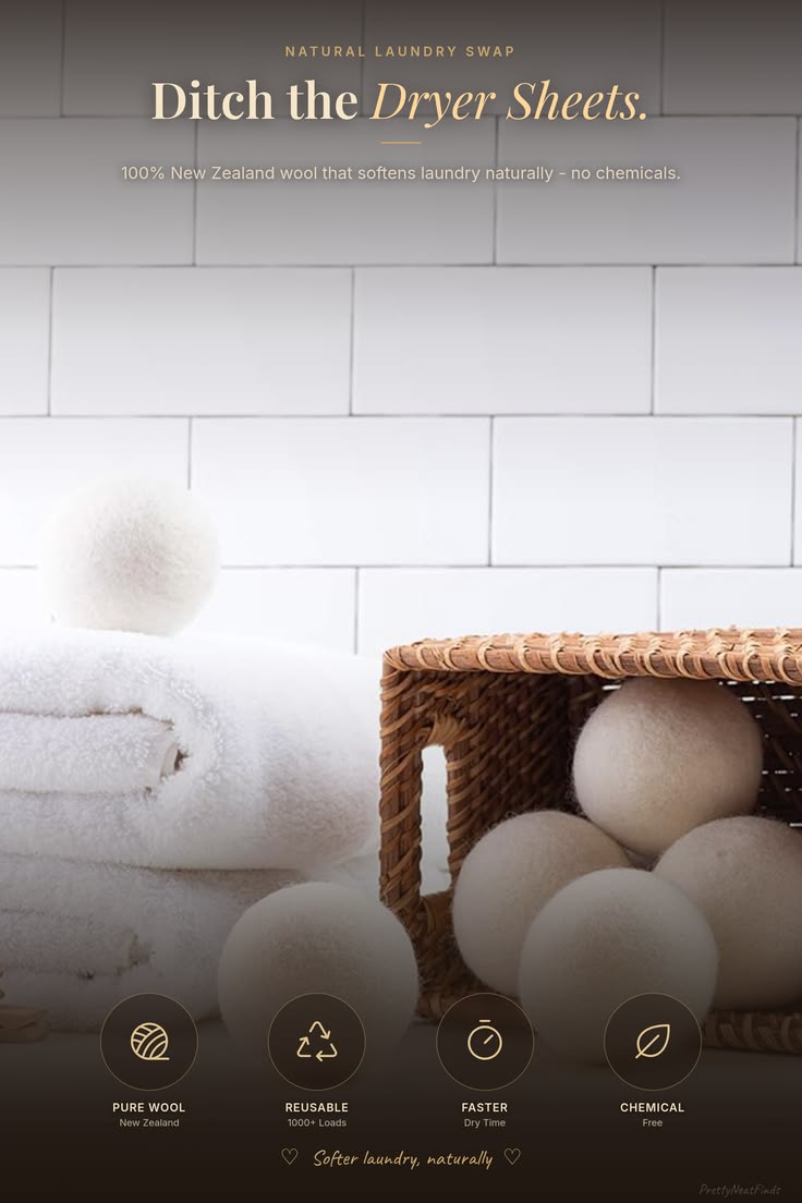 Organic Wool Dryer Balls (6-Pack)